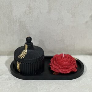 Tinker Jar with Oval Platter Beige