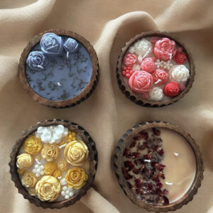 Wooden Pound Platter Candle